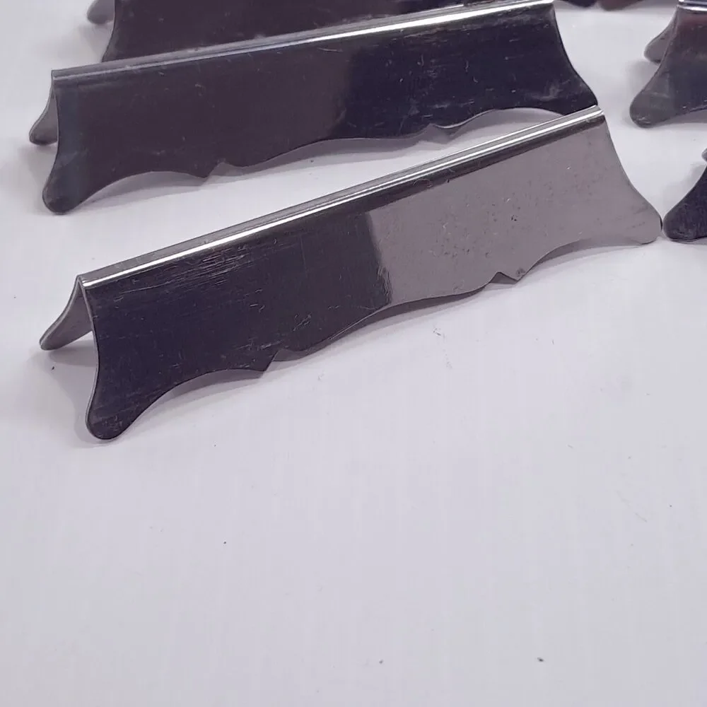 Vintage Inox France knife rests set 8 scalloped porte-couteau stainless steel